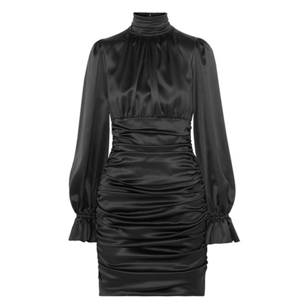 Ruched Silk-Satin Mini Dress from Dolce & Gabbana