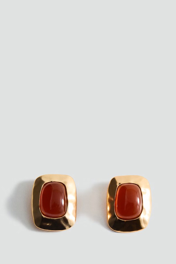 Combined Resin Stone Earrings from Mango