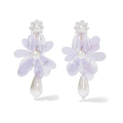 PVC, Bead And Faux Pearl Earrings from Simone Rocha