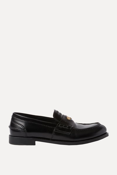 Brushed Leather Penny Loafers from Miu Miu