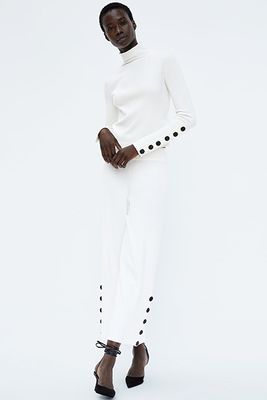 Buttoned Knit Trousers from Zara