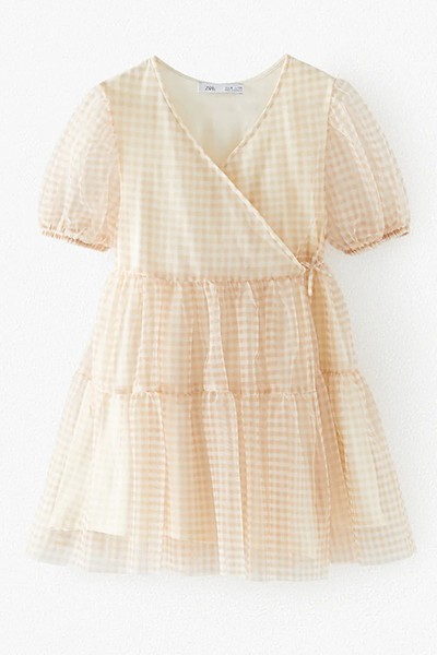 Tulle Gingham Dress from Zara