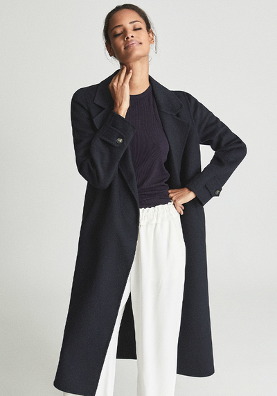 Wool Blend Longline Overcoat from Reiss