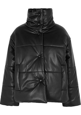 Hide Black Faux Leather Jacket from Nanushka