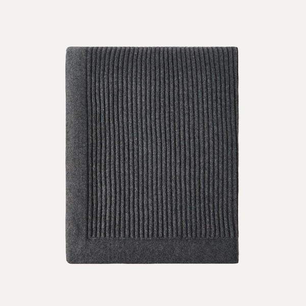 Cashmere Half English Rib Knit Throw from Brunello Cucinelli