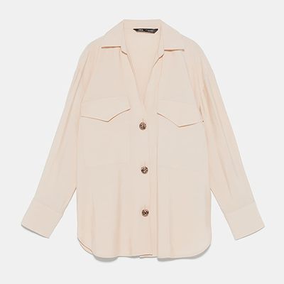 Shirt With Contrast Buttons from Zara