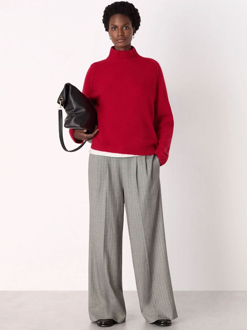 Wool Mix Split Funnel Knit