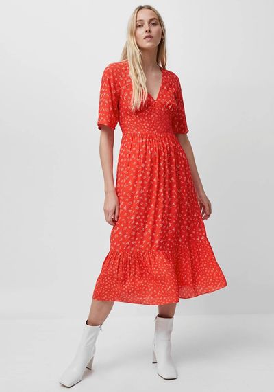 Fayola Drape Midi Tea Dress