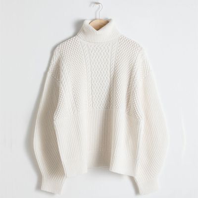 Oversized Cable Knit Turtleneck from & Other Stories