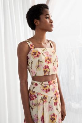 Floral Linen Blend Corset Top from & Other Stories