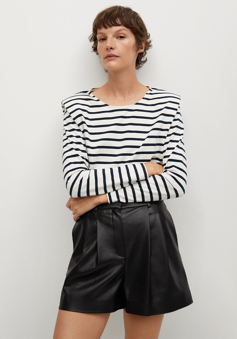 Faux Leather Shorts from Mango