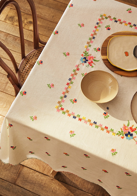 Embroidered Flowers Tablecloth from Zara