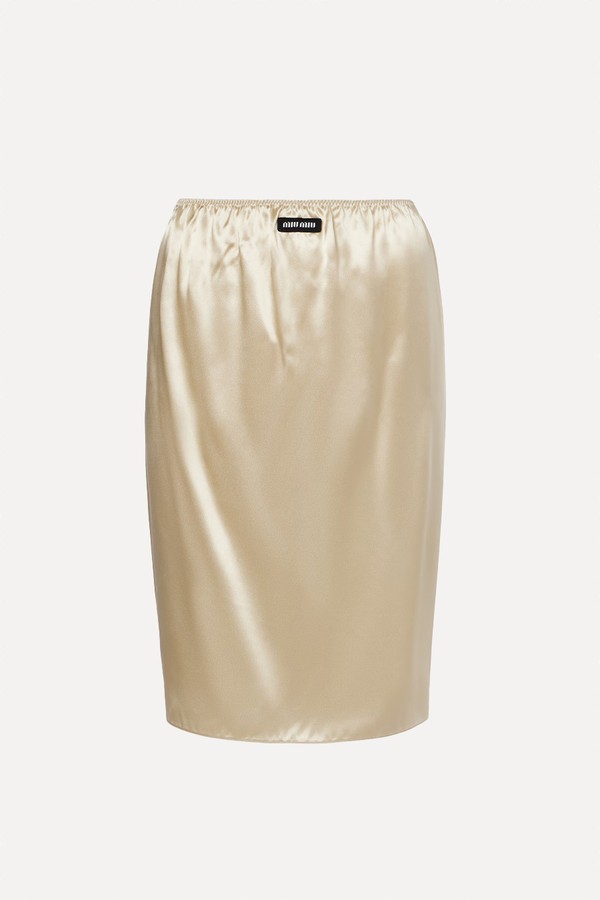 Satin Midi Skirt from Miu Miu