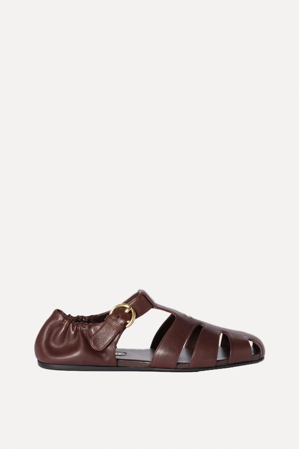 Ruches Nappa Leather Fisherman's Sandals from MIU MIU