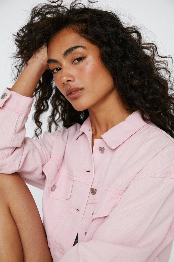Pocket Front Cropped Denim Jacket