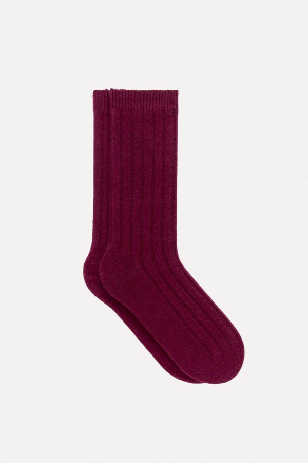 Cashmere-Blend Rib Socks from Arket