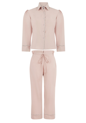 Peggy Pyjama Top And Pants Set in Pink from LbyLisa