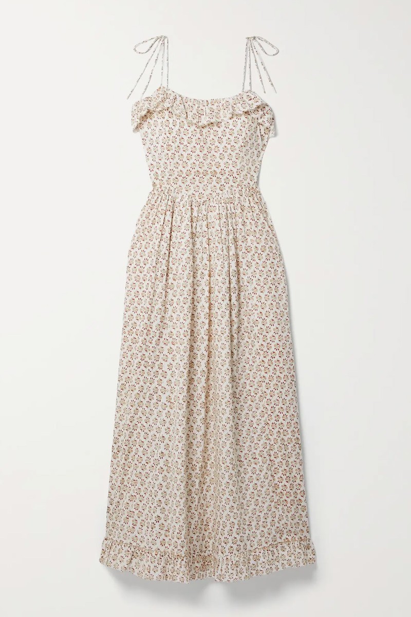 Wendelin Floral-Print Organic Cotton-Poplin Midi Dress from Dôen