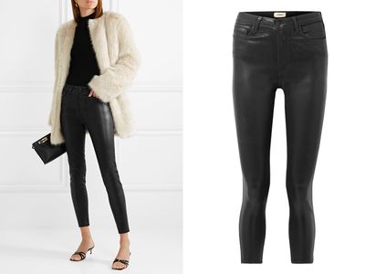 Cropped Coated High-Rise Skinny Jeans from L’Agence