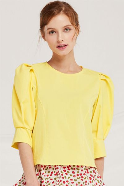 Skylar Puff Sleeve Crew Neck Top from Storets