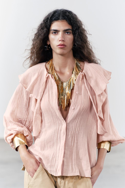 ZW Collection Shirt With Ruffled Collar from Zara