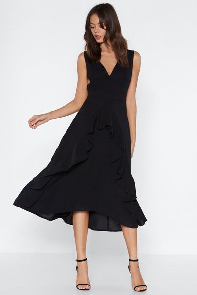 All Ruffled-Up Midi Dress