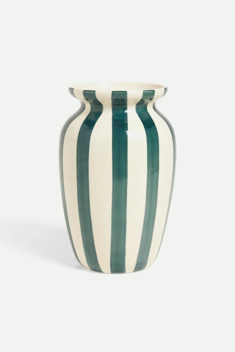 Hand Painted Striped Stoneware Vase from John Lewis