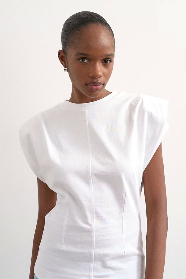 Shoulder Pad T-Shirt from Topshop