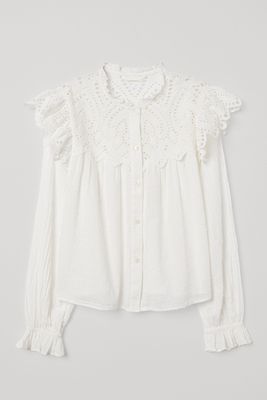 Top with Broderie Anglaise from H&M