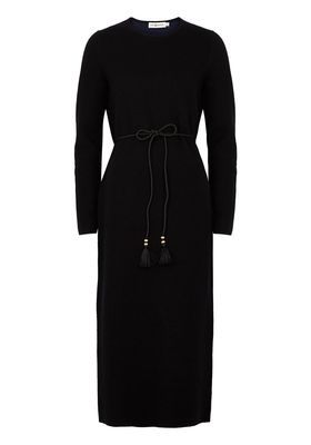 Black Wool-Blend Midi Dress from Tory Burch