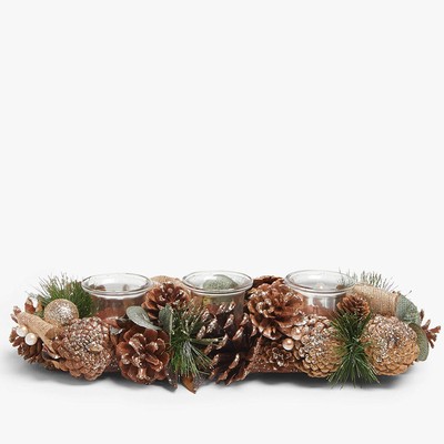 Renaissance Pine Cone 3 Tealight Holder