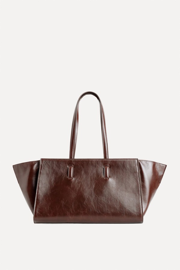 Monument Leather Tote Bag from Mango