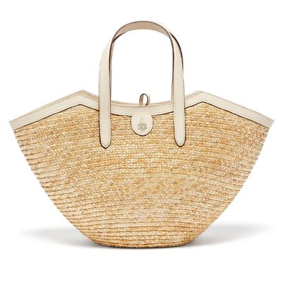 Madeline Top-Handle Straw Bag from Mark Cross