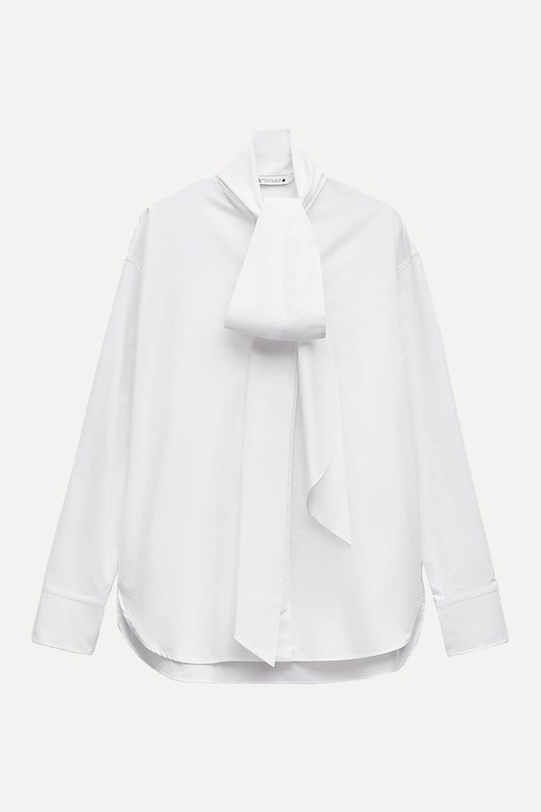 Poplin Shirt With Tie from Zara