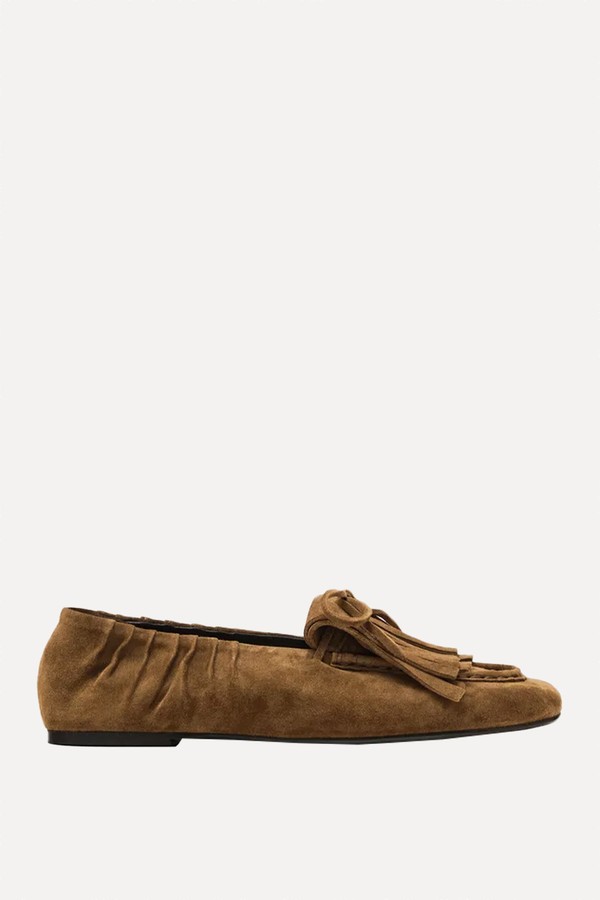Split Suede Loafers With Fringing from Massimo Dutti