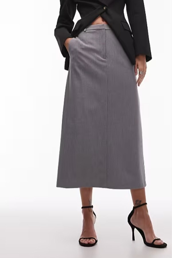 x from Tailored Belted Pencil Midi Skirt, £40 | ASOS Design