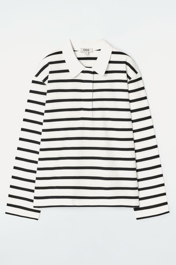 Relaxed Striped Long Sleeved Polo from COS