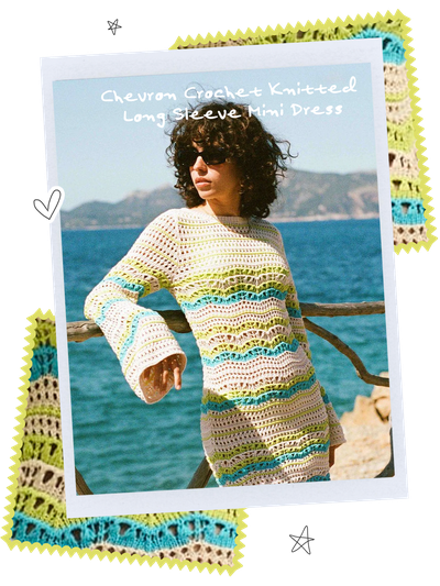 Chevron Knitted Long Sleeve Mini Dress from Nobody’s Child