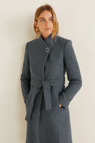 Buttoned Wool Coat from Mango