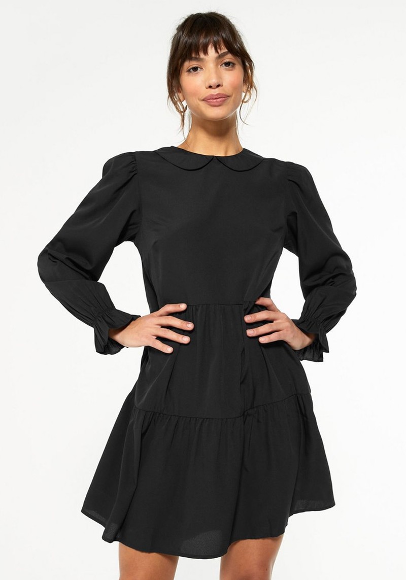 Collared Tiered Mini Smock Dress from New Look