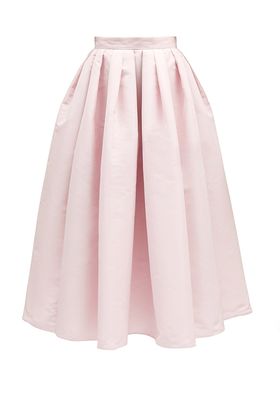 Light Pink Pleated Faille Midi Skirt from Alexander McQueen 