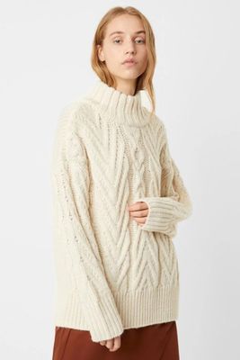 Nissa Chunky Cable Mock Neck Jumper from French Connection
