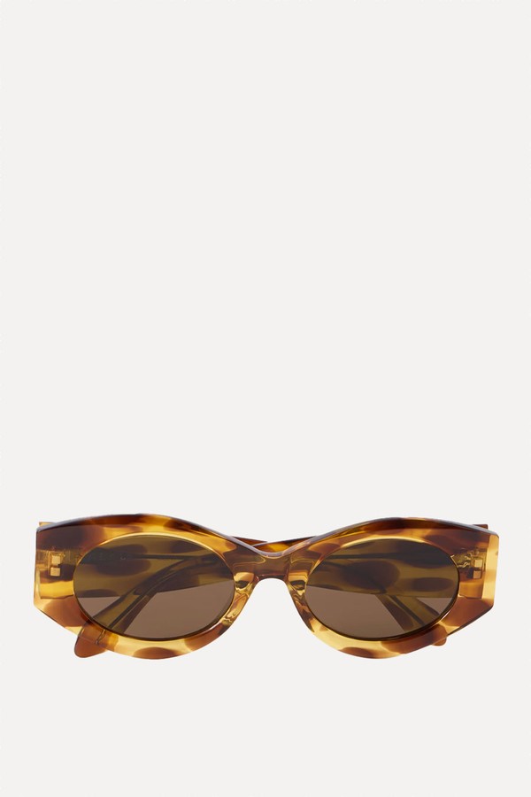 Lettering Round-Frame Tortoiseshell Acetate Sunglasses  from ALAÏA EYEWEAR 
