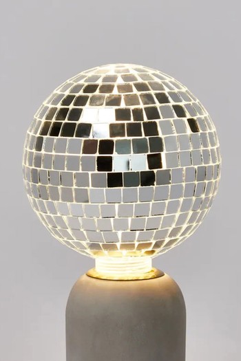 Disco Ball Silver E27 40lm LED Light Bulb from Oliver Bonas