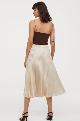 Pleated Satin Skirt from H&M