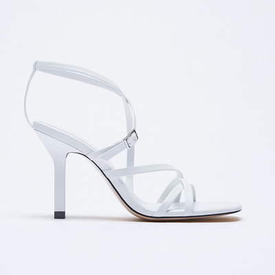 Leather Strappy Heeled Sandals With Buckle from Zara