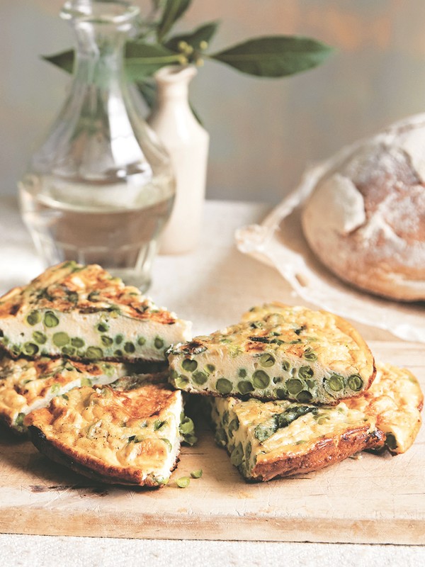 Frittata With Peas, Pecorino & Fresh Mint