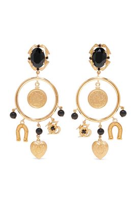 Gold-Tone Crystal Clip Earrings from Dolce & Gabbana