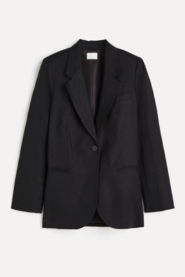 Single-Breasted Linen-Blend Blazer  from H&M