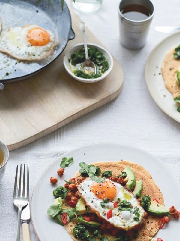 Fried Eggs, Avocado & Smoky Bean Tacos